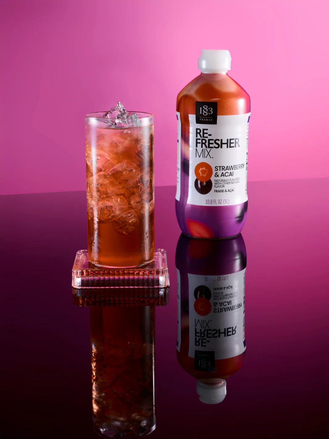 1883 Strawberry & Açaí Refresher Mix (1000ml/33.8oz) - Image 2