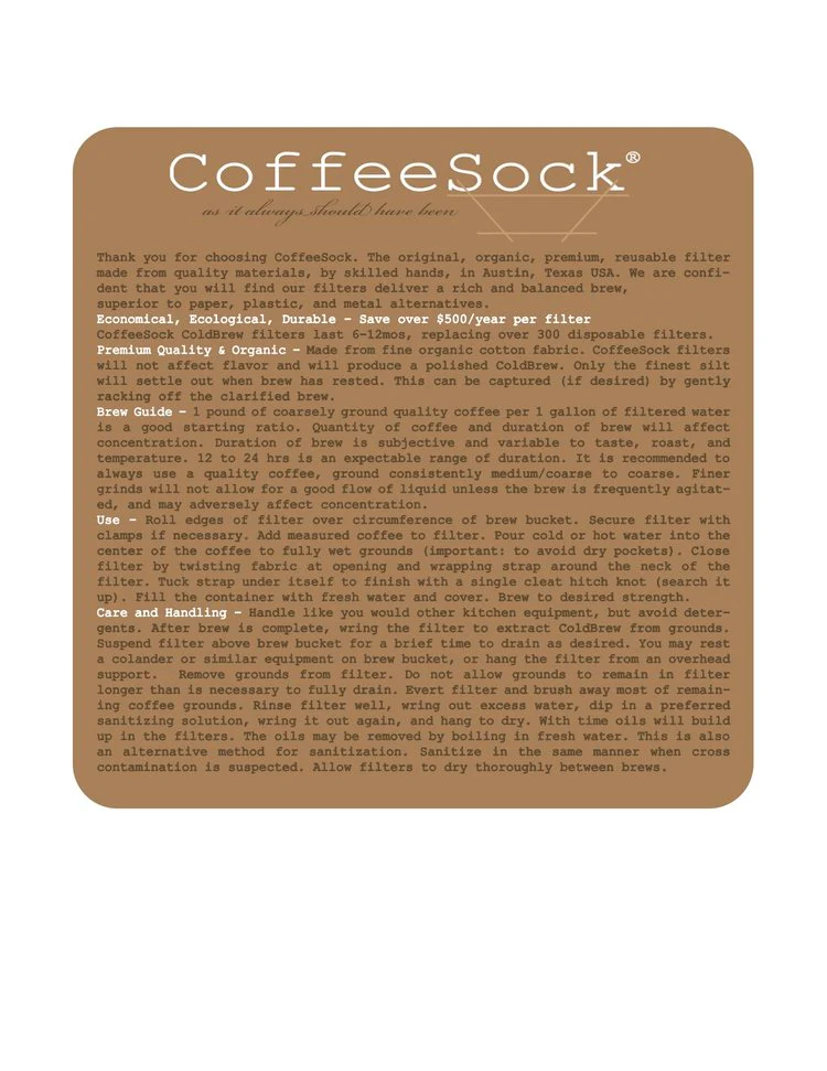 CoffeeSock Commercial Cold Brew Cloth Filters - Image 6