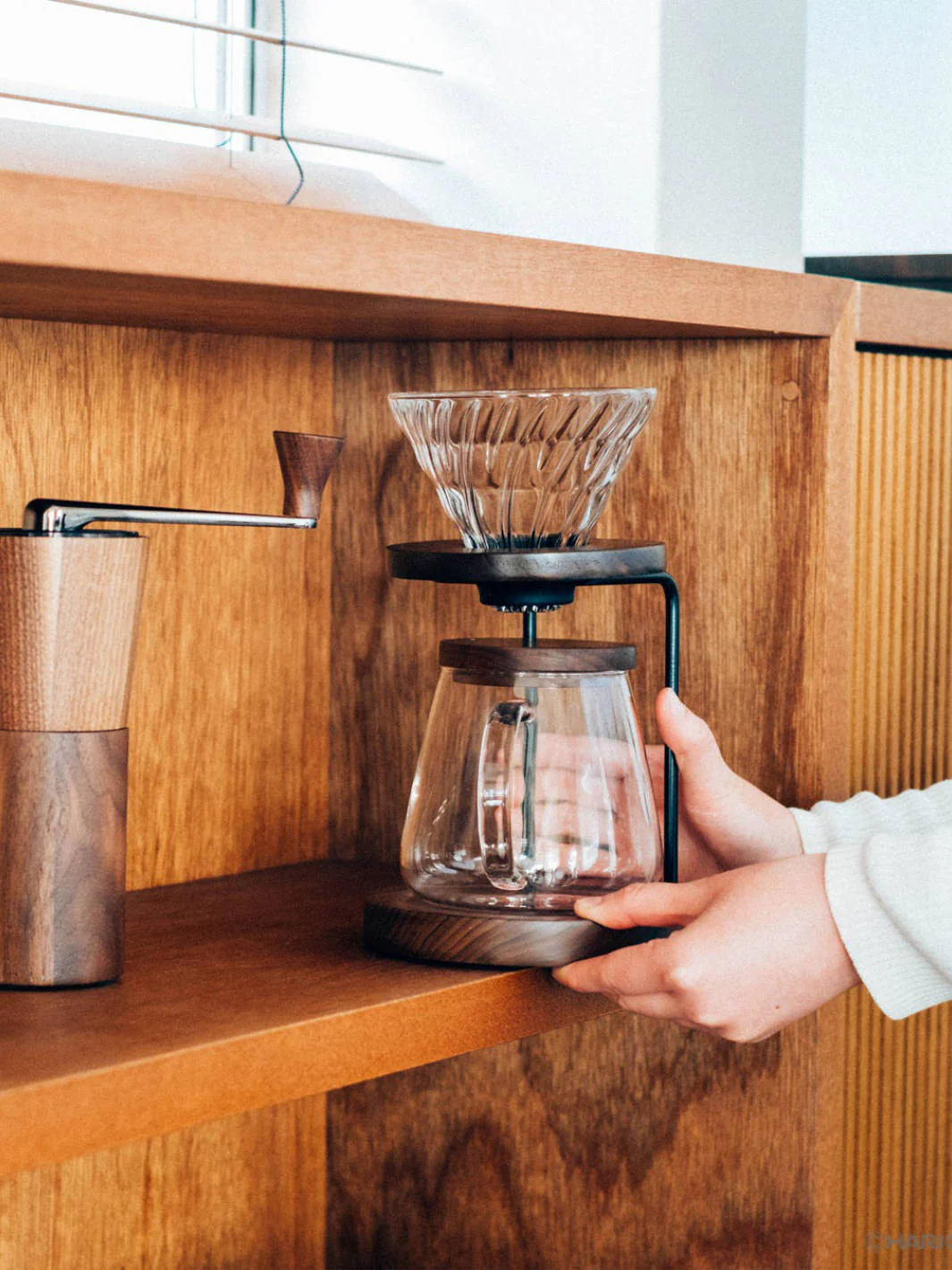 HARIO V60-02 Glass Dripper (Walnut) - Image 2