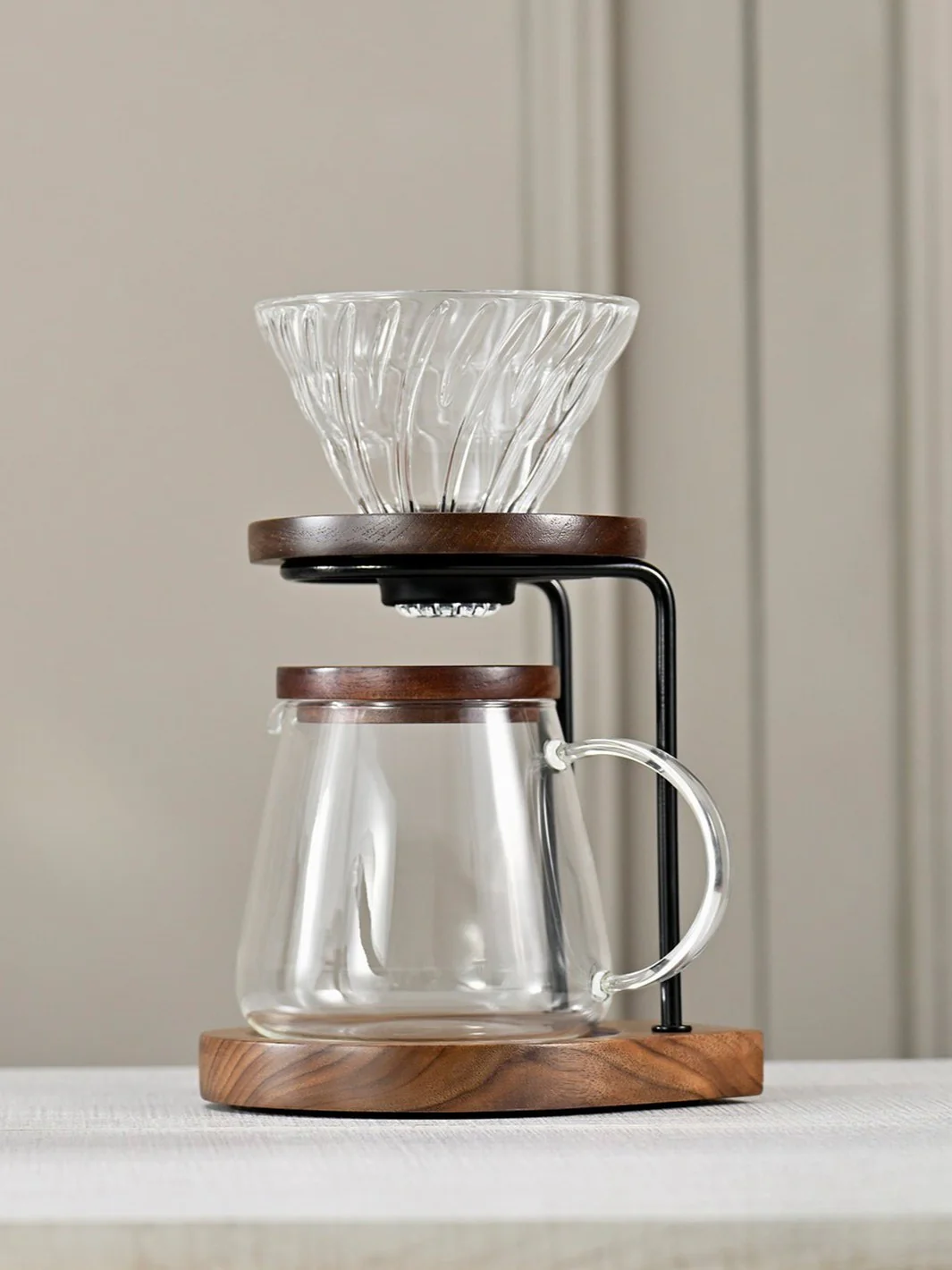 HARIO V60-02 Glass Dripper (Walnut) - Image 3