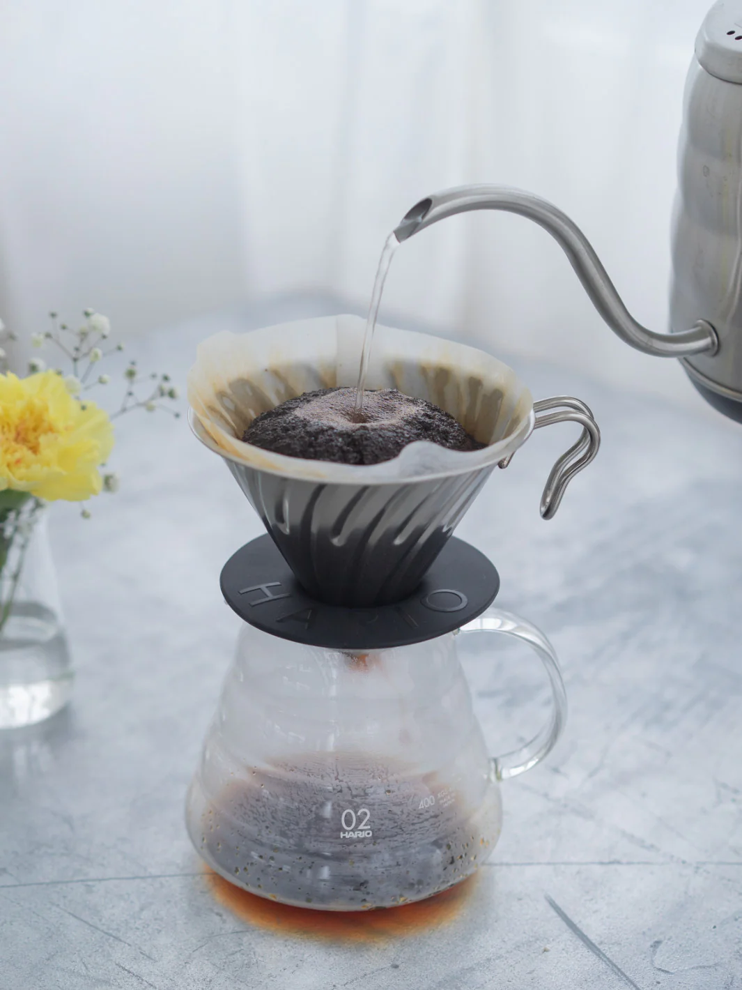 HARIO V60-02 Metal Dripper (Silver) - Image 5