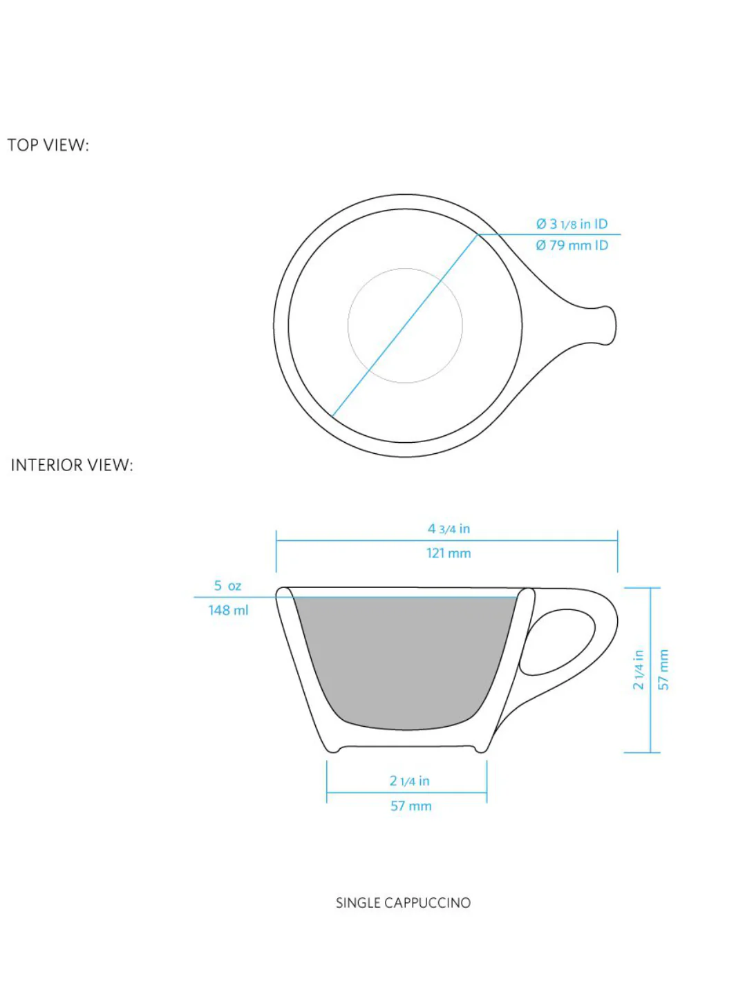 notNeutral LINO Single Cappuccino Cup & Saucer (5oz/148ml) - Image 2
