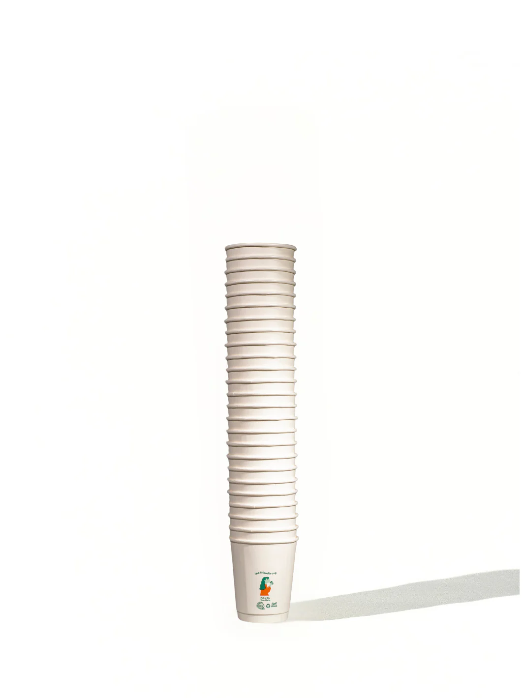 LITTLE GREEN PANDA Home Compostable Double Wall Paper Cup (500-Pack) (White) - Image 4