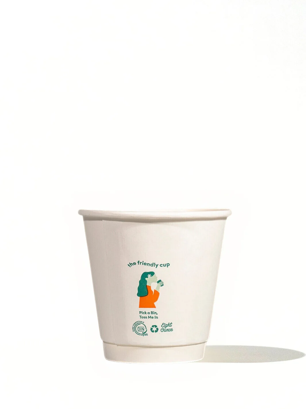 LITTLE GREEN PANDA Home Compostable Double Wall Paper Cup (500-Pack) (White) - Image 5