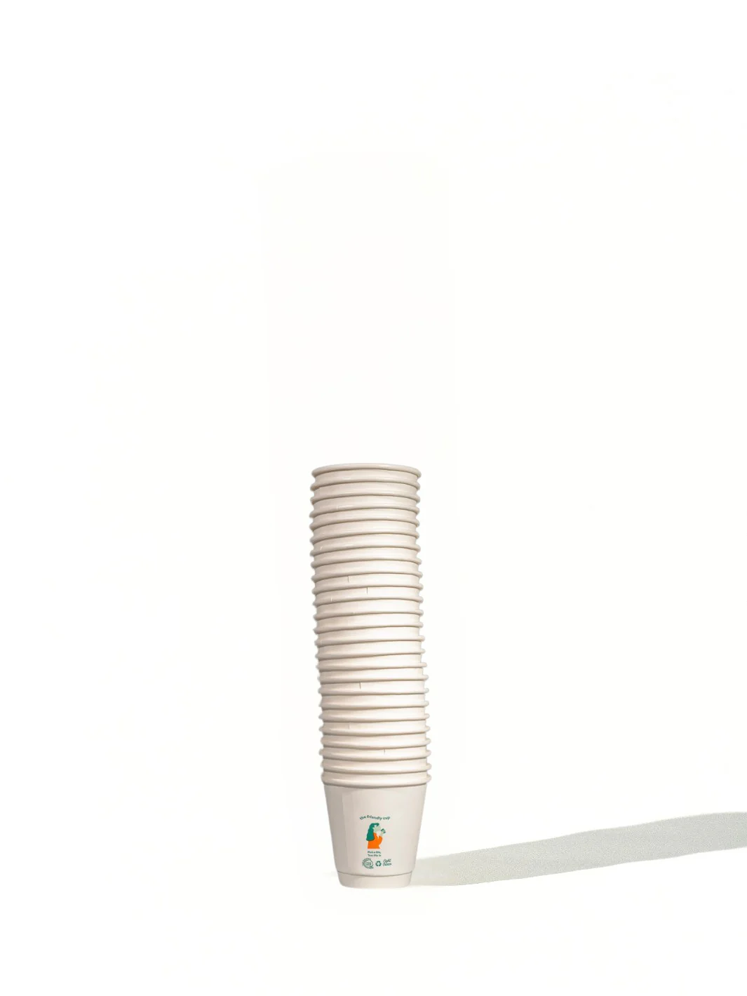 LITTLE GREEN PANDA Home Compostable Double Wall Paper Cup (500-Pack) (White) - Image 6