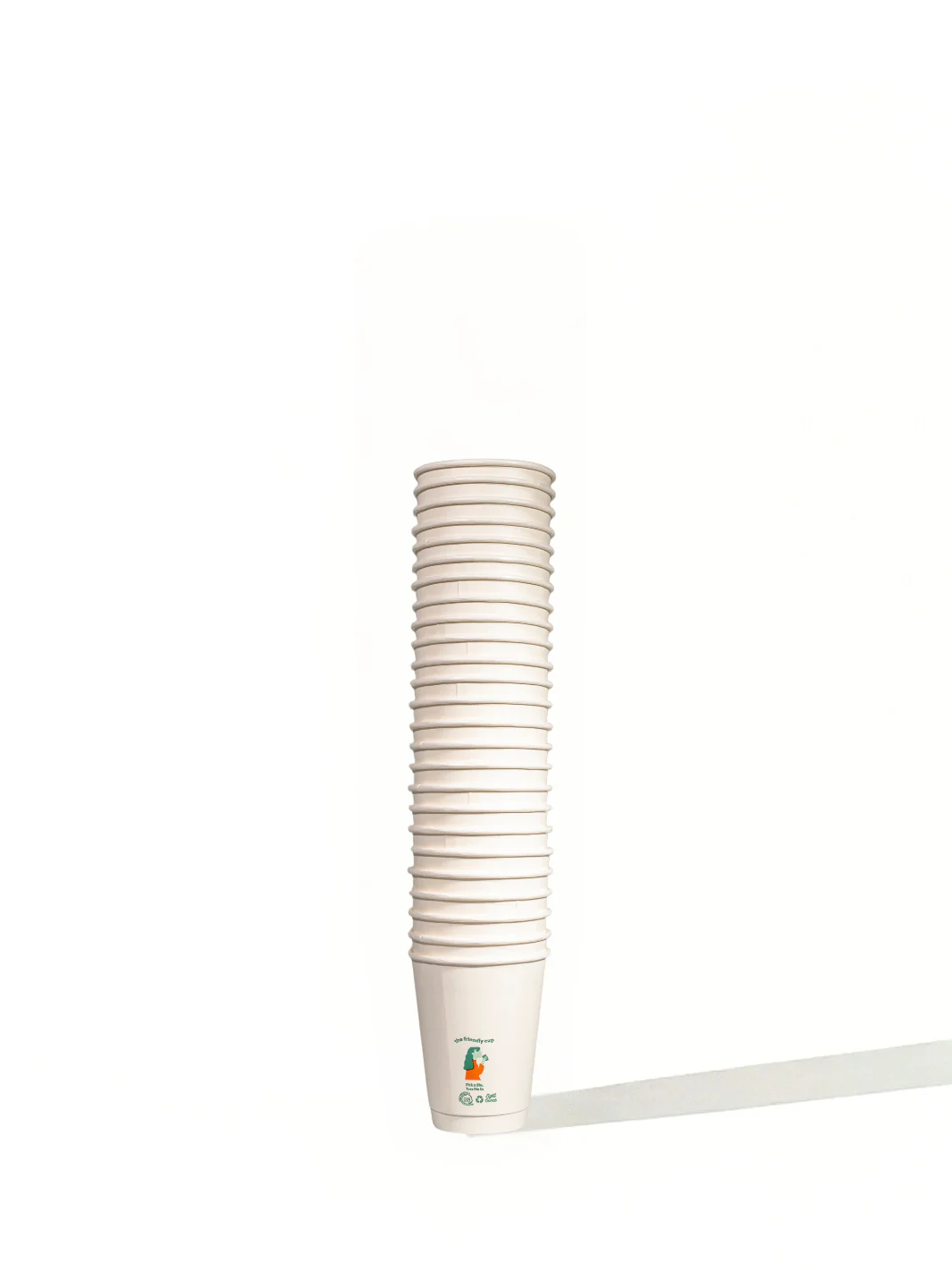 LITTLE GREEN PANDA Home Compostable Double Wall Paper Cup (500-Pack) (White) - Image 8