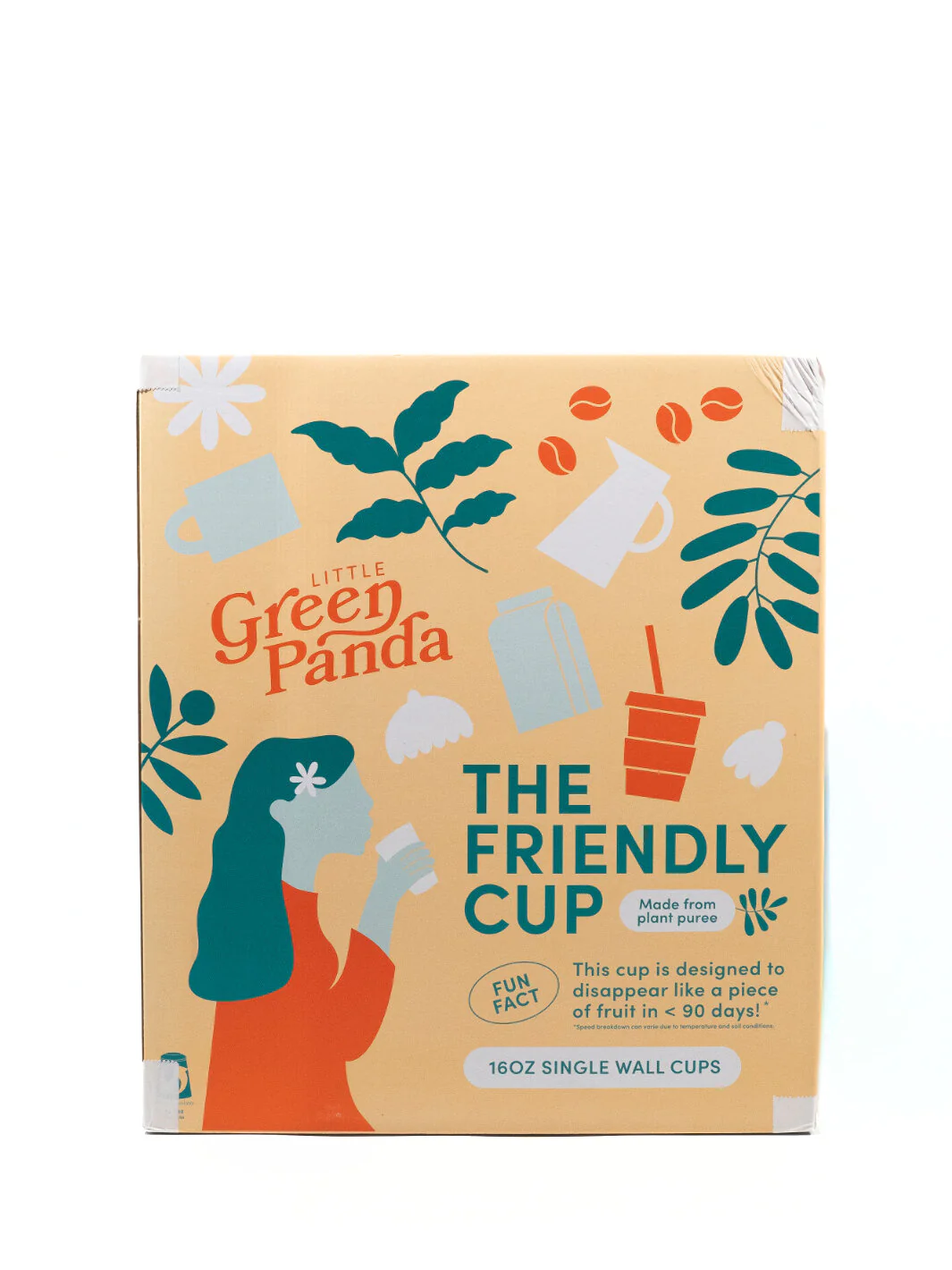 LITTLE GREEN PANDA Home Compostable Paper Cup (1000-Pack) (Brown) - Image 12
