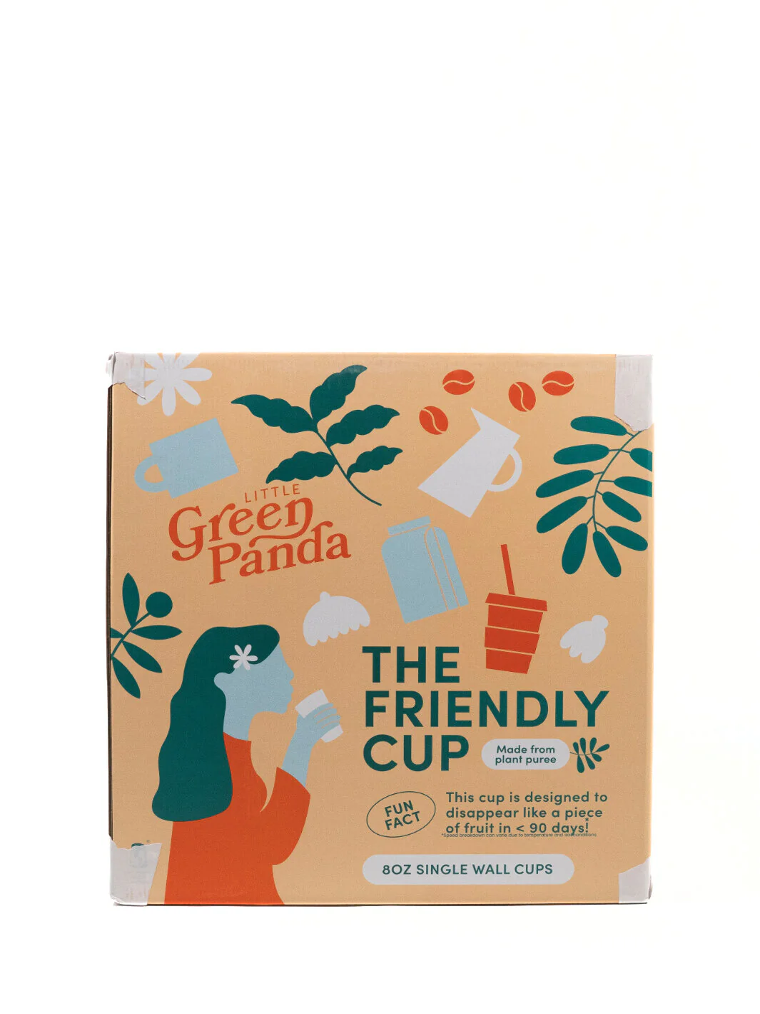 LITTLE GREEN PANDA Home Compostable Paper Cup (1000-Pack) (Brown) - Image 4