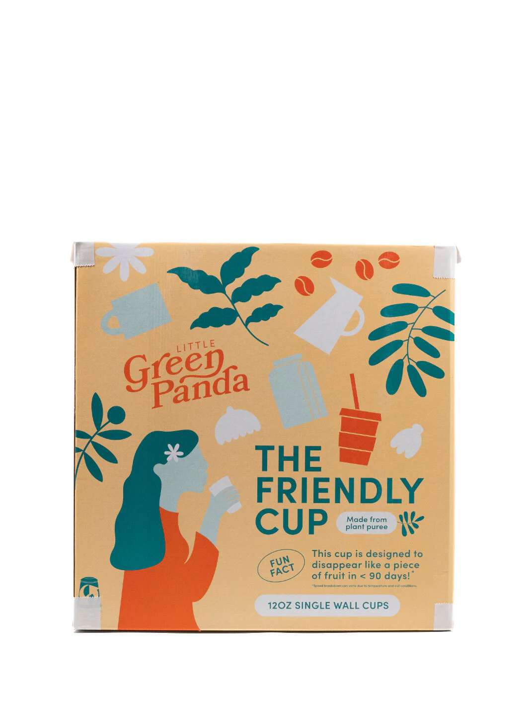 LITTLE GREEN PANDA Home Compostable Paper Cup (1000-Pack) (Brown) - Image 8