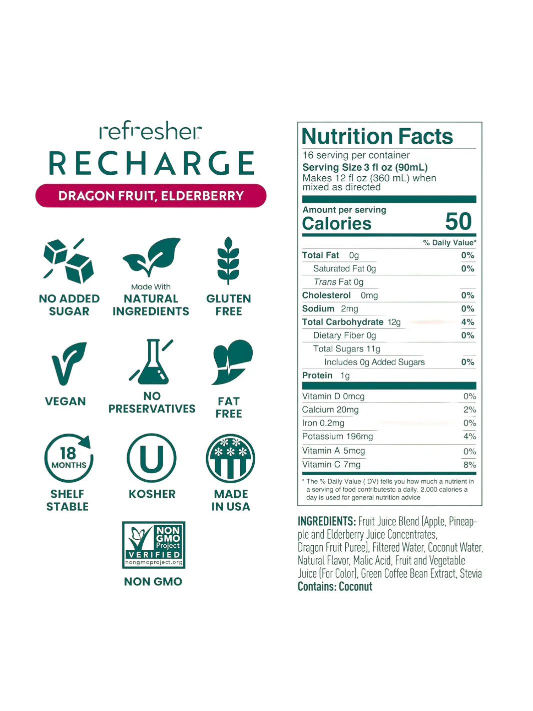 SmartFruit Recharge Refresher (1419.53ml/48oz) (Dragonfruit, Elderberry) - Image 2