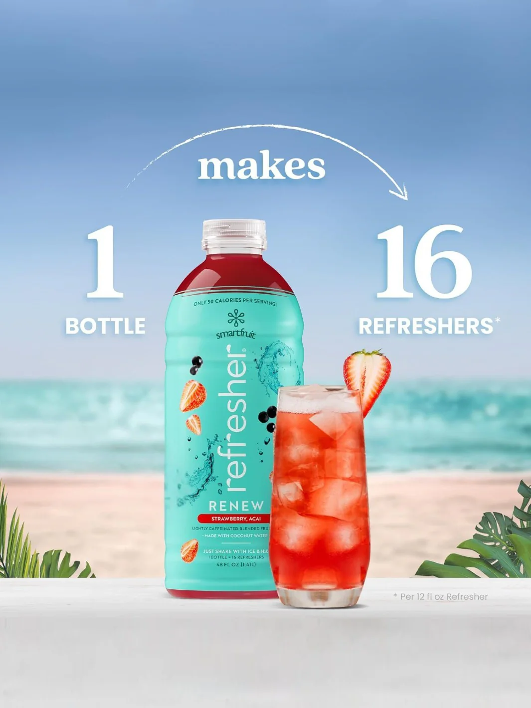SmartFruit Renew Refresher (1419.53ml/48oz) (Strawberry, Açaí) - Image 4