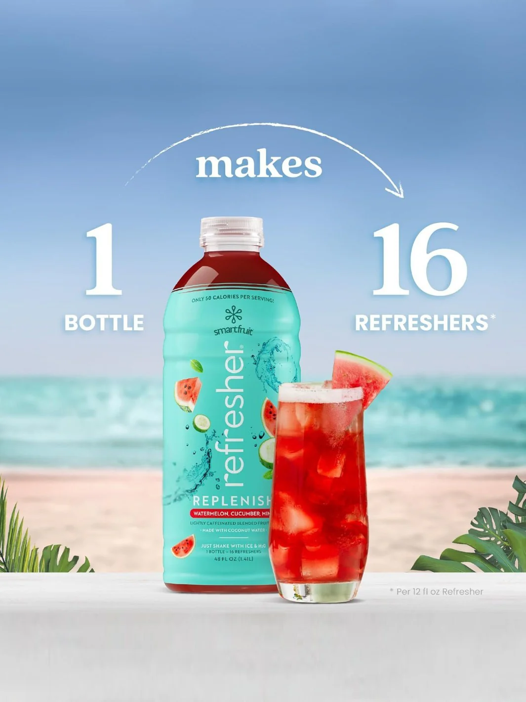 SmartFruit Replenish Refresher (1419.53ml/48oz) (Watermelon, Cucumber, Mint) - Image 4