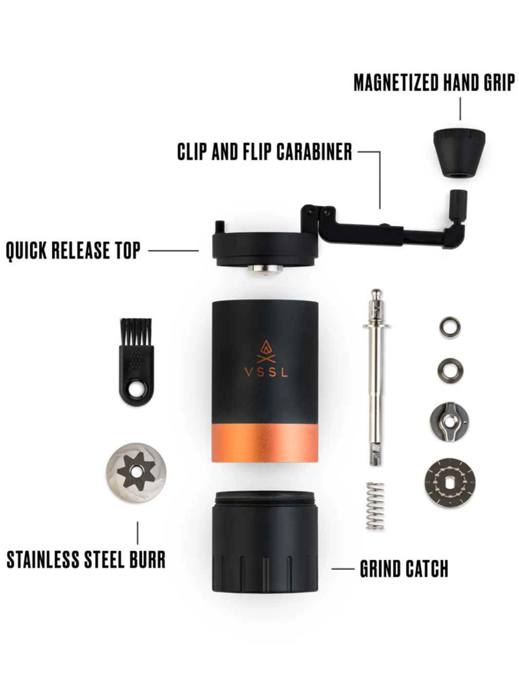 VSSL Java G45 Hand Grinder (Carbon) (Damaged Box) - Image 6