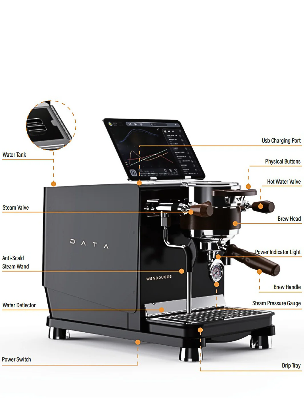 WENDOUGEE Data S Espresso Machine (120V) (Reservoir/Direct Plumb) - Image 17